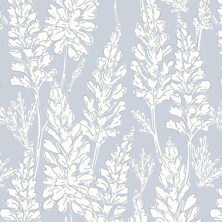 Ismoon Floral Peel and Stick Wallpaper Boho Blue Contact Paper 17.3'' x 78.7'' Neutral Wallpaper ... | Amazon (US)
