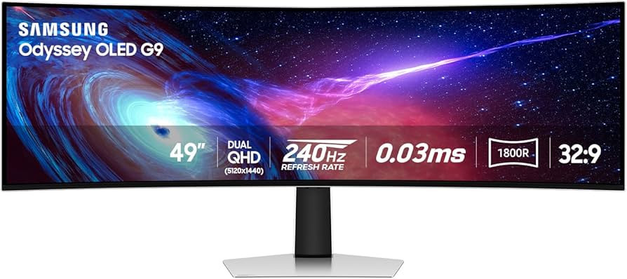 SAMSUNG 49" Odyssey G93SC Series OLED Curved Gaming Monitor, 240Hz, 0.03ms, Dual QHD, DisplayHDR ... | Amazon (US)