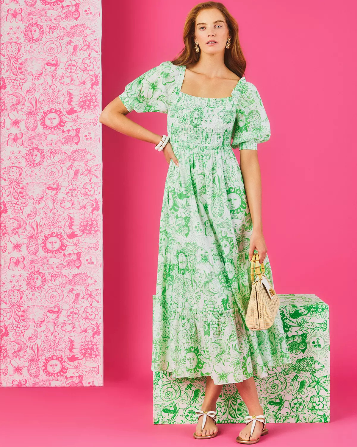 Hadly Short Sleeve Smocked Maxi Dress | Lilly Pulitzer