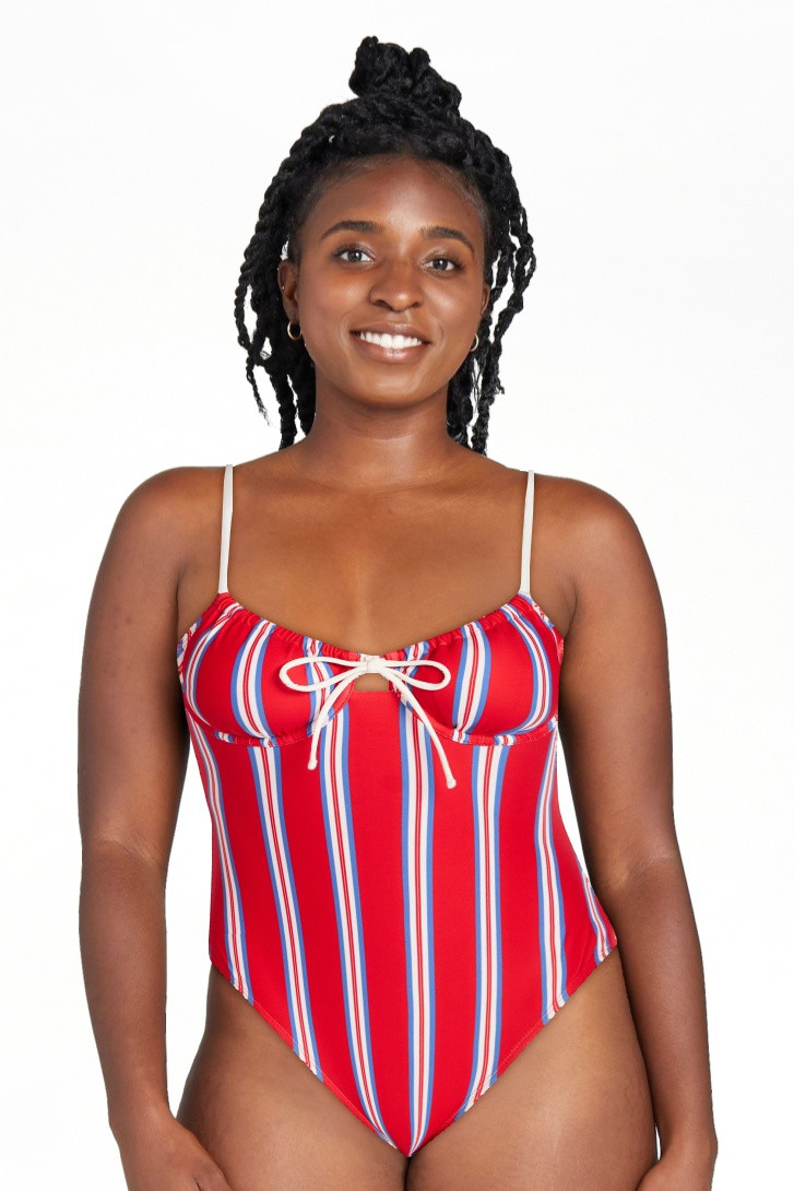 No Boundaries Striped Underwire One Piece Swimsuit, Women's XXS-XXL | Walmart (US)