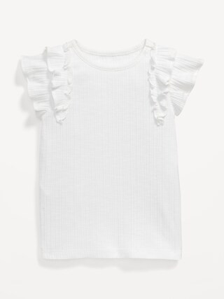 Flutter-Sleeve Rib-Knit Top for Toddler Girls | Old Navy (US)