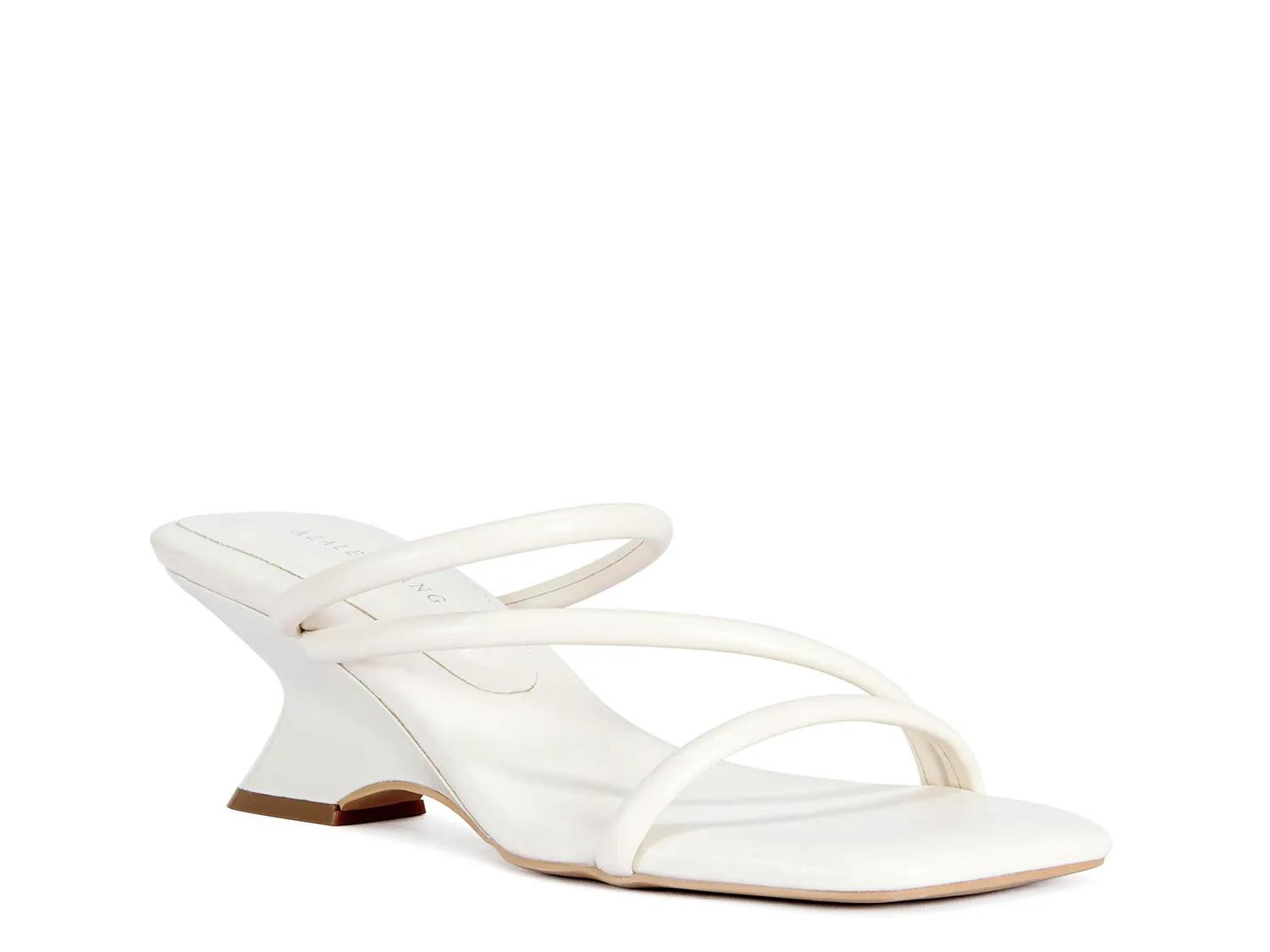 Azalea Wang Genna Wedge Sandal | Women's | Bone White | Size 6.5 | Sandals | DSW