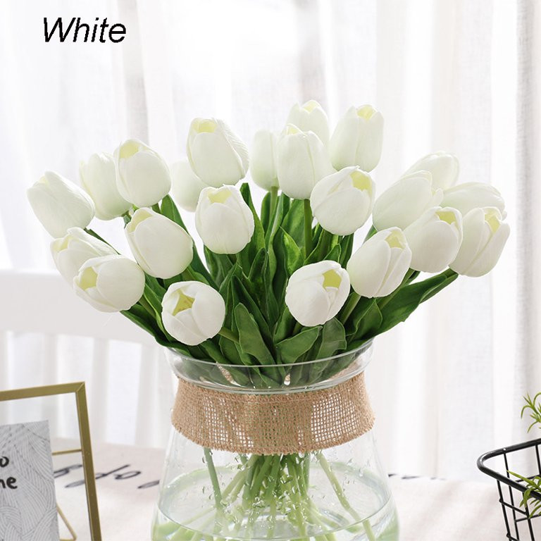 Artificial Tulips Real Touch Fake Flowers Artificial Tulips Flowers Arrangement Bouquet for Home ... | Walmart (US)