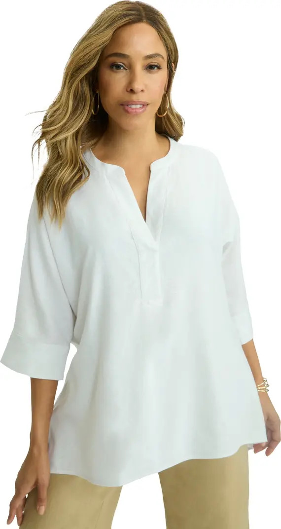 Jessica London Hi-Low Linen Tunic | Nordstrom | Nordstrom