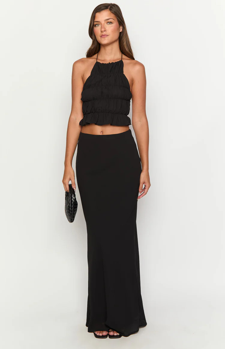 Uma Black Crop Top | Beginning Boutique (AU)