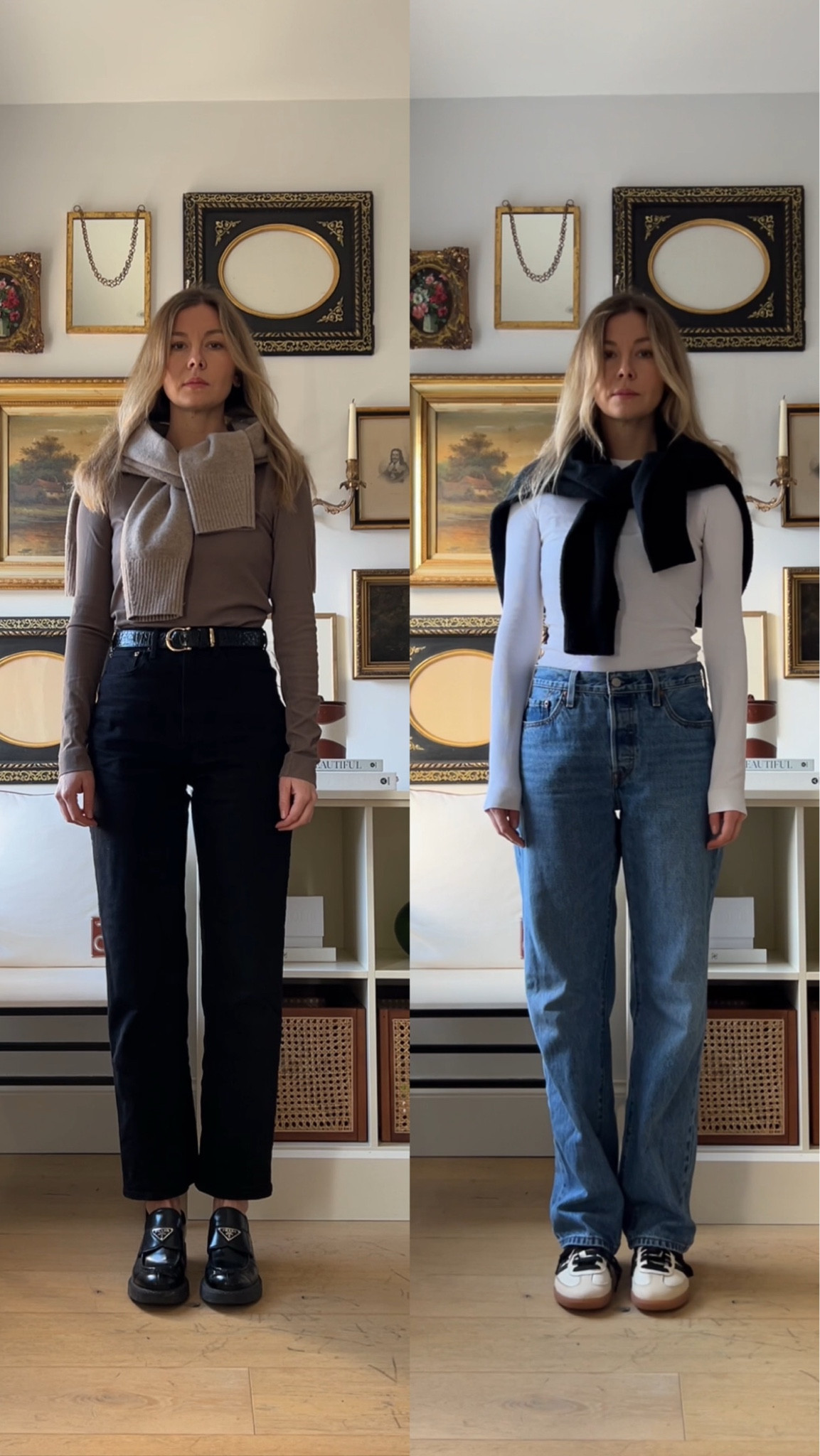 Levi’s & layers: neutral vs classic. 

#LTKSeasonal #LTKStyleTip