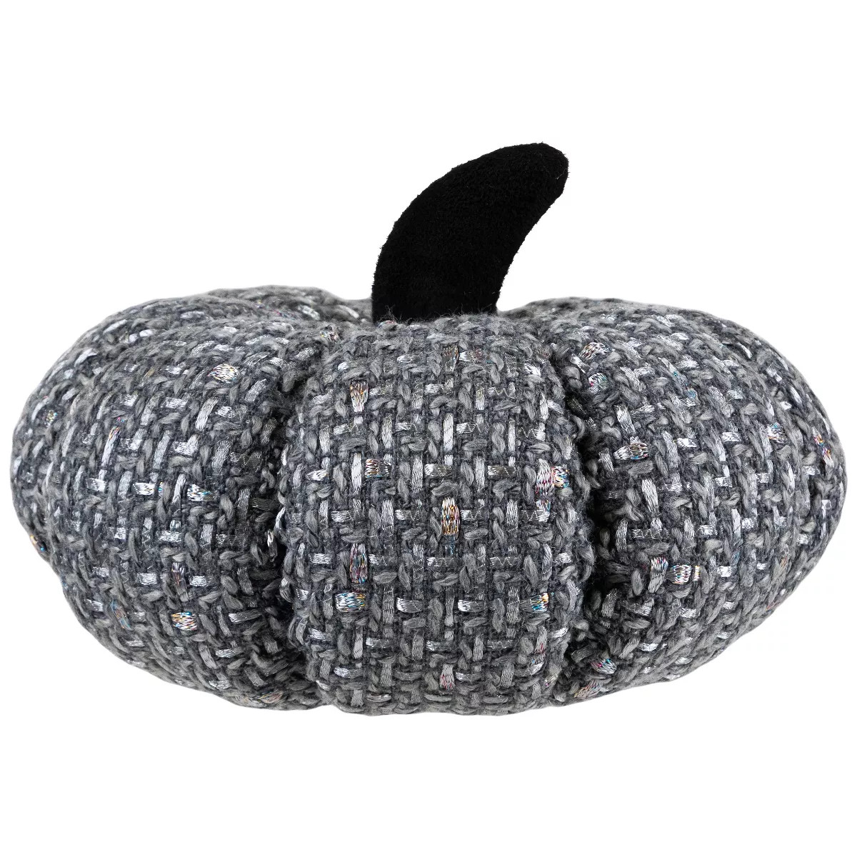Northlight Woven Fall Harvest Pumpkin Decoration - 7.5" - Gray and Black | Target
