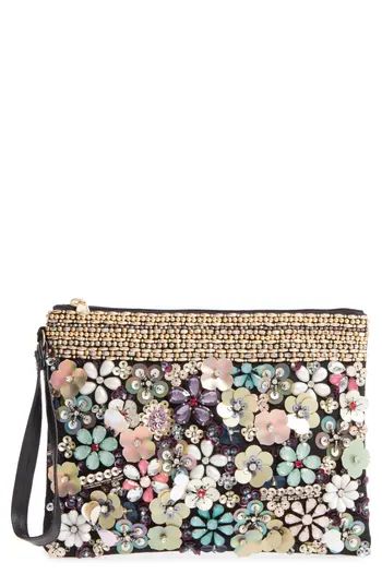 Natasha Embellished Garden Clutch - Black | Nordstrom