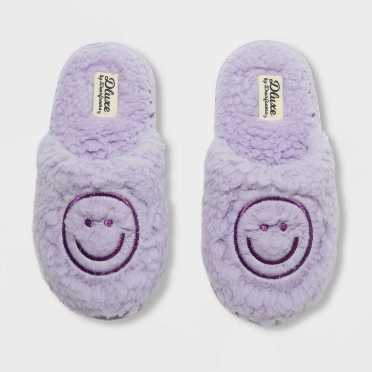 Kids' dluxe by dearfoams Happy Face Slide Slippers | Target