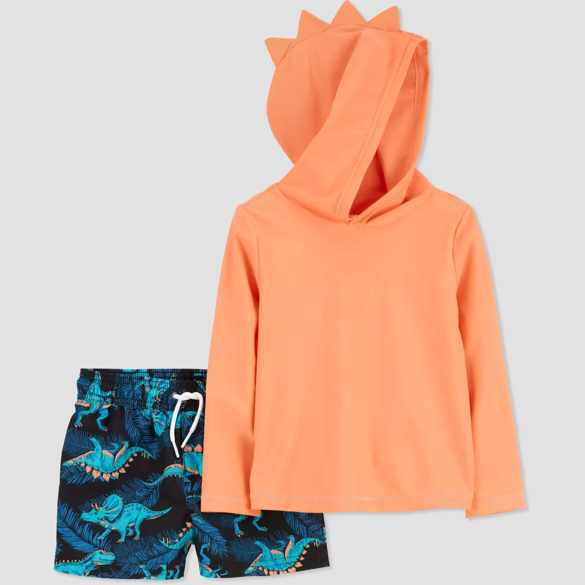 Carter's Just One You®️ Toddler Boys' Long Sleeve Hooded Dino Rash Guard Set - Navy Blue/Orang... | Target