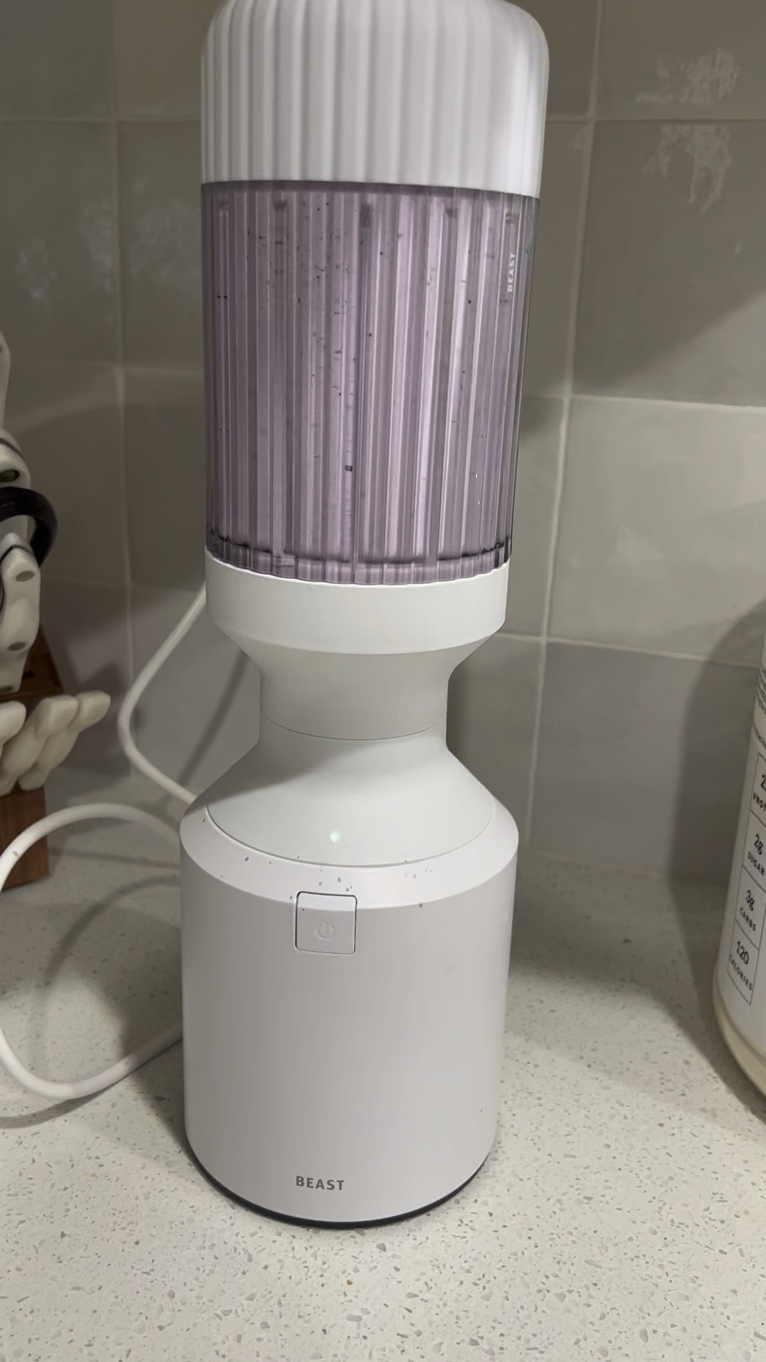 Todays BLEND

Grass fed yogurt
Organic coconut milk
Banana
Blueberries 
Local honey
Grass fed protein

This blender makes it too easy 