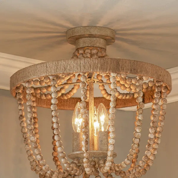 Duron 3 - Light 15" Unique/Statement Geometric Semi Flush Mount | Wayfair North America