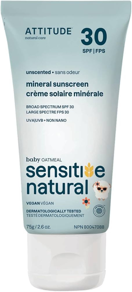 ATTITUDE Mineral Sunscreen for Baby and Kids with Sensitive Skin, EWG Verified, Broad Spectrum UV... | Amazon (US)