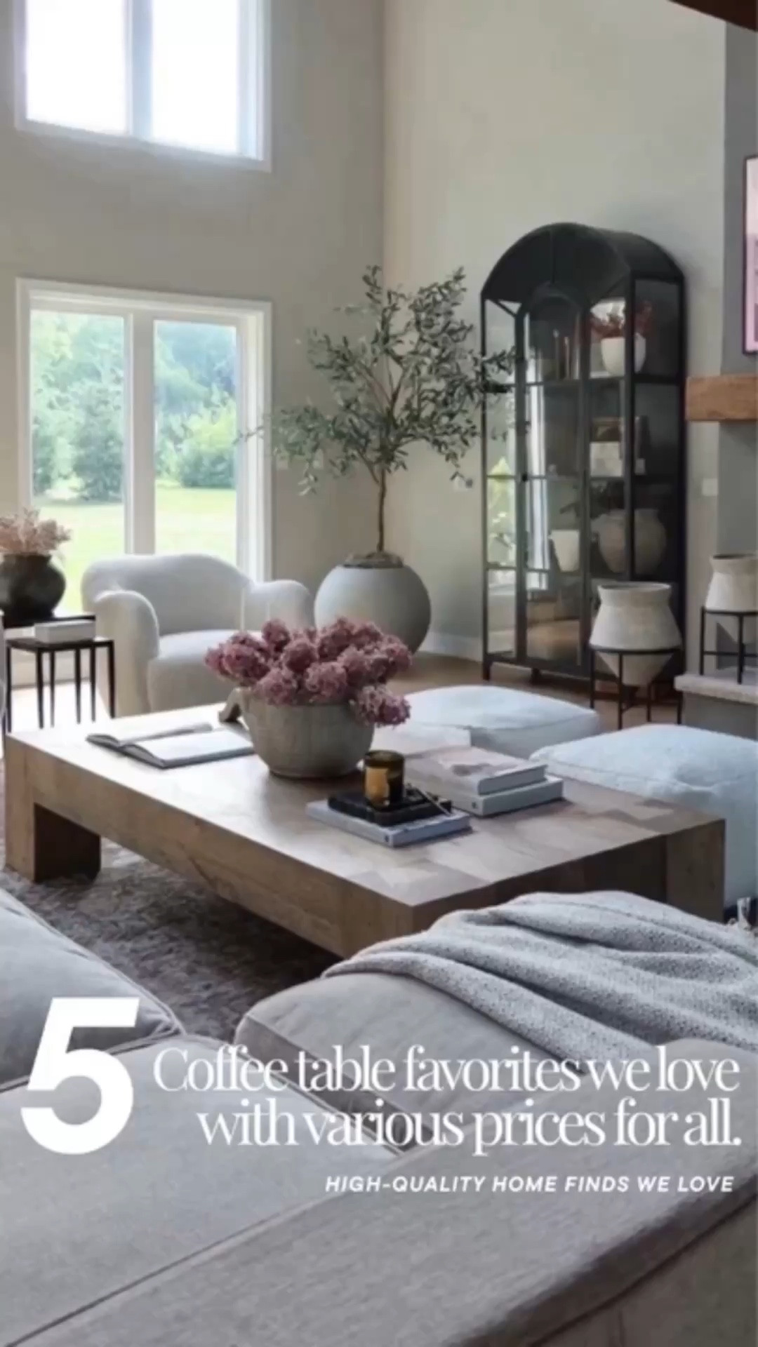 5 coffee table favorites we own and love! All of these styles offer a range of materials, textures, sizes, and price points. Something for everyone home and space! 

#LTKHome