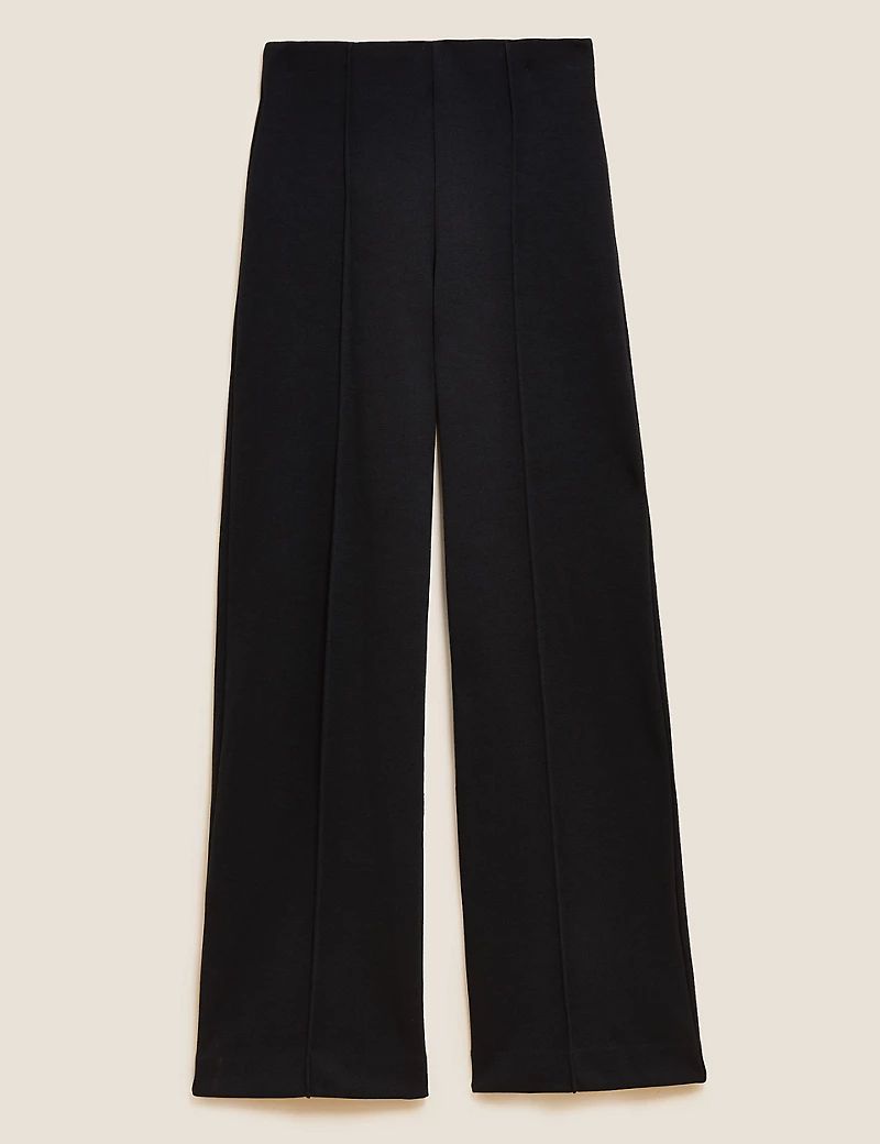 Jersey Textured Wide Leg Trousers | Marks & Spencer (UK)