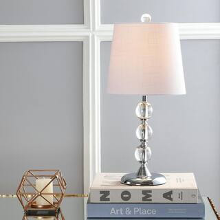JONATHAN Y Hudson 20 in. H Clear/Chrome Crystal Mini Table Lamp JYL2026A - The Home Depot | The Home Depot
