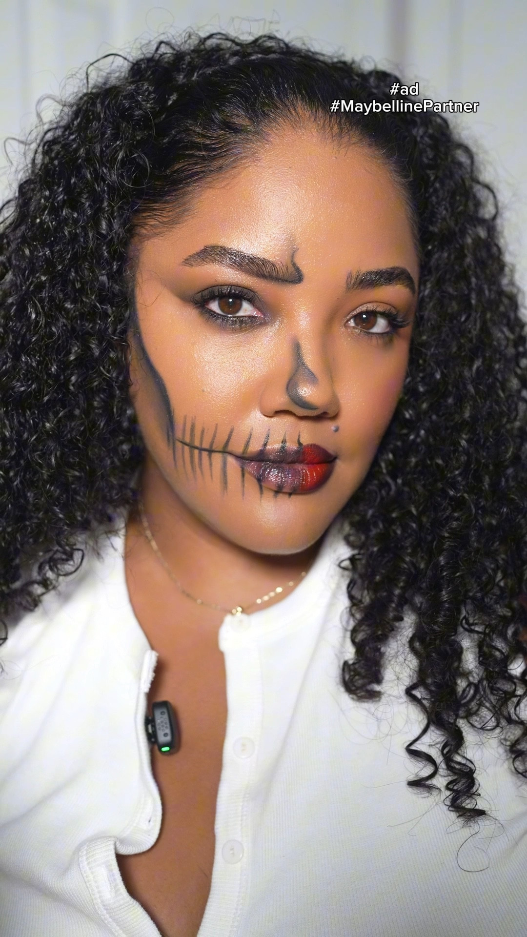#ad Easy Half Skeleton and Half Glam Halloween look ….. And I only used 5 @ maybelline faves! It’s the perfect mix of festive and glam without using a lot. I love how versatile these products are, especially the Tattoo Gel Eyeliner! You can use them for everyday wear ,straight to a Halloween look.  #MaybellinePartner #TargetPartner #Target 


#LTKHalloween #LTKBeauty #LTKPlusSize