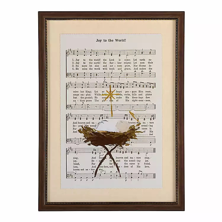New! Joy to the World Hymn Framed Art Print | Kirklands