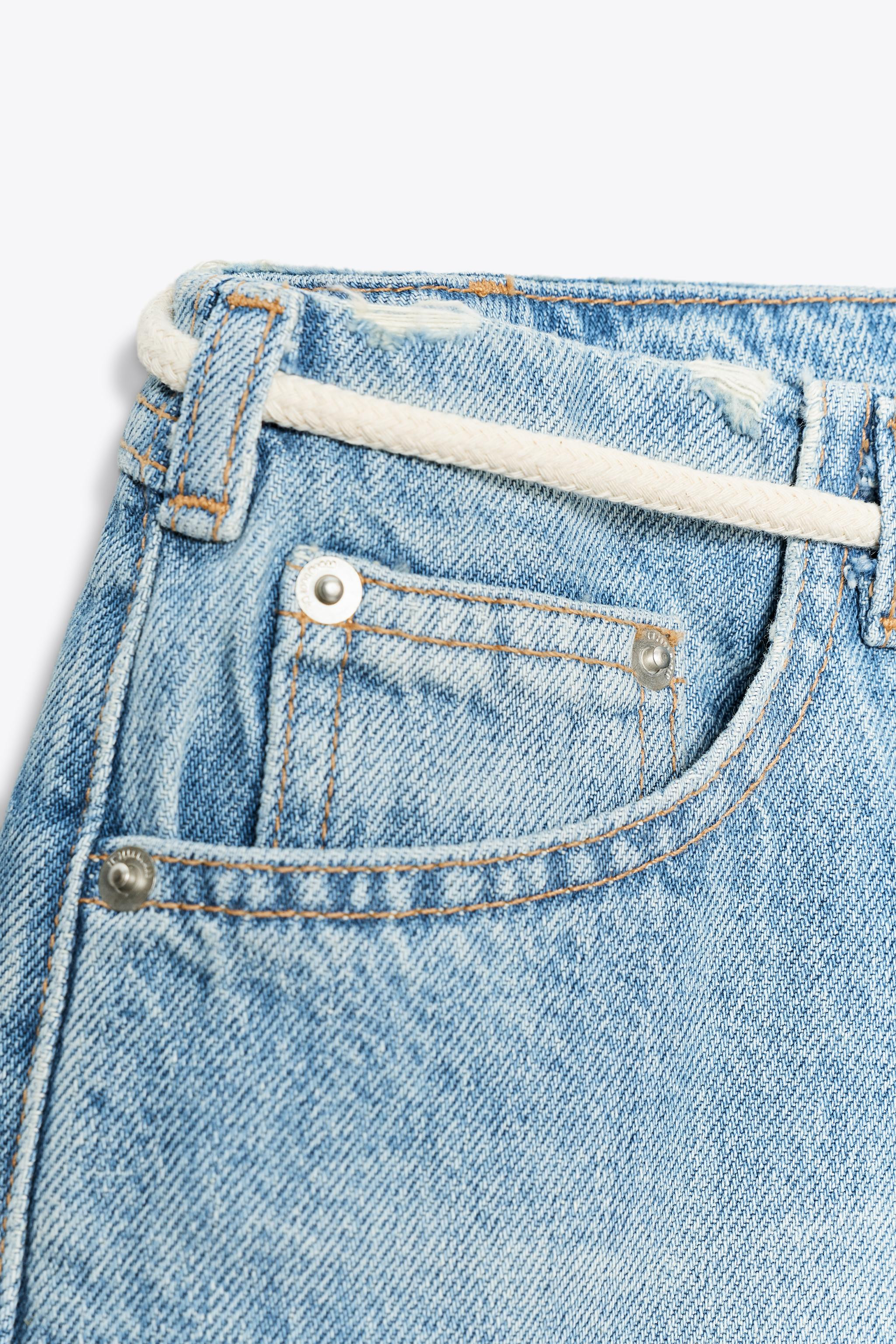 ZW COLLECTION LOW-RISE DENIM BERMUDA SHORTS | Zara US