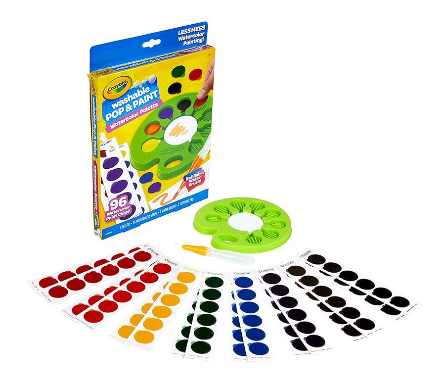 Crayola Watercolor Pop & Paint Palette, Washable Paint Kit, Less Mess Watercolor Paint Set for Ki... | Amazon (US)