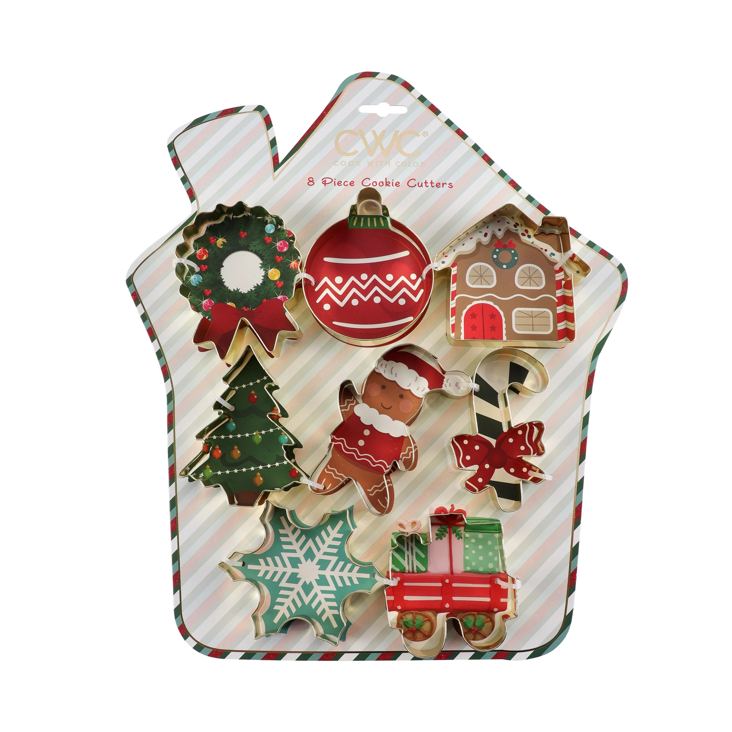 Cook With Color 8-Piece Gold Stainless Steel Holiday Cookie Cutters | Walmart (US)