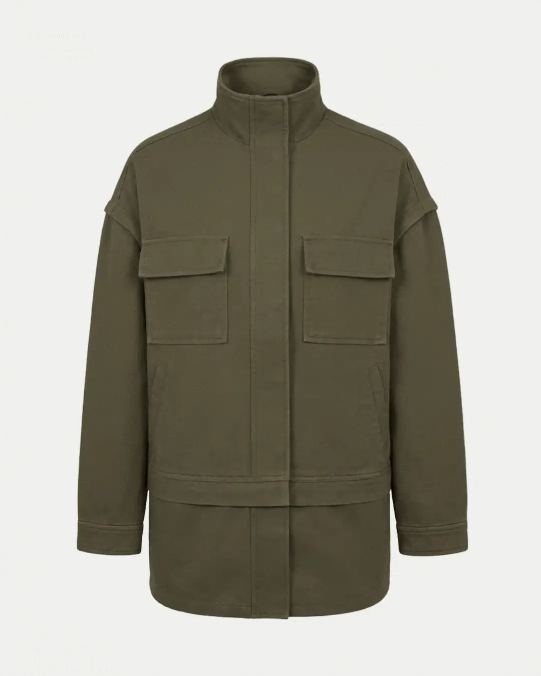 Marlene Convertible Jacket in Army Green | Classic Six