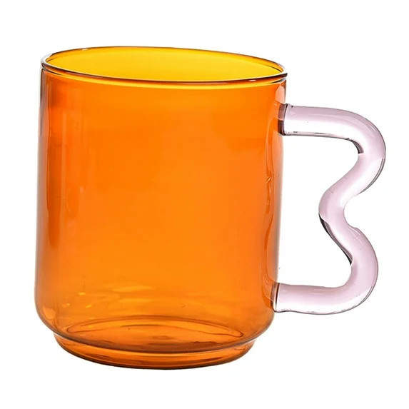 Colorful Glass Mug 450ml/15oz with Ear Handle Water Tumbler Cup Drinkware Latte Mug Borosilicate ... | Walmart (US)