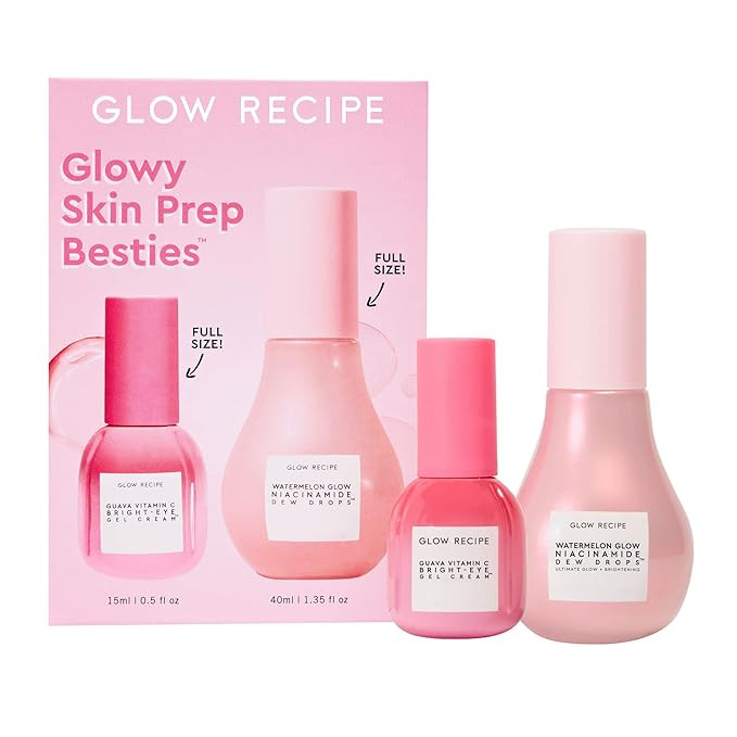 Glow Recipe - Glowy Skin Prep Besties - Watermelon Niacinamide Dew Drops (40ml) + Guava Vitamin C... | Amazon (US)