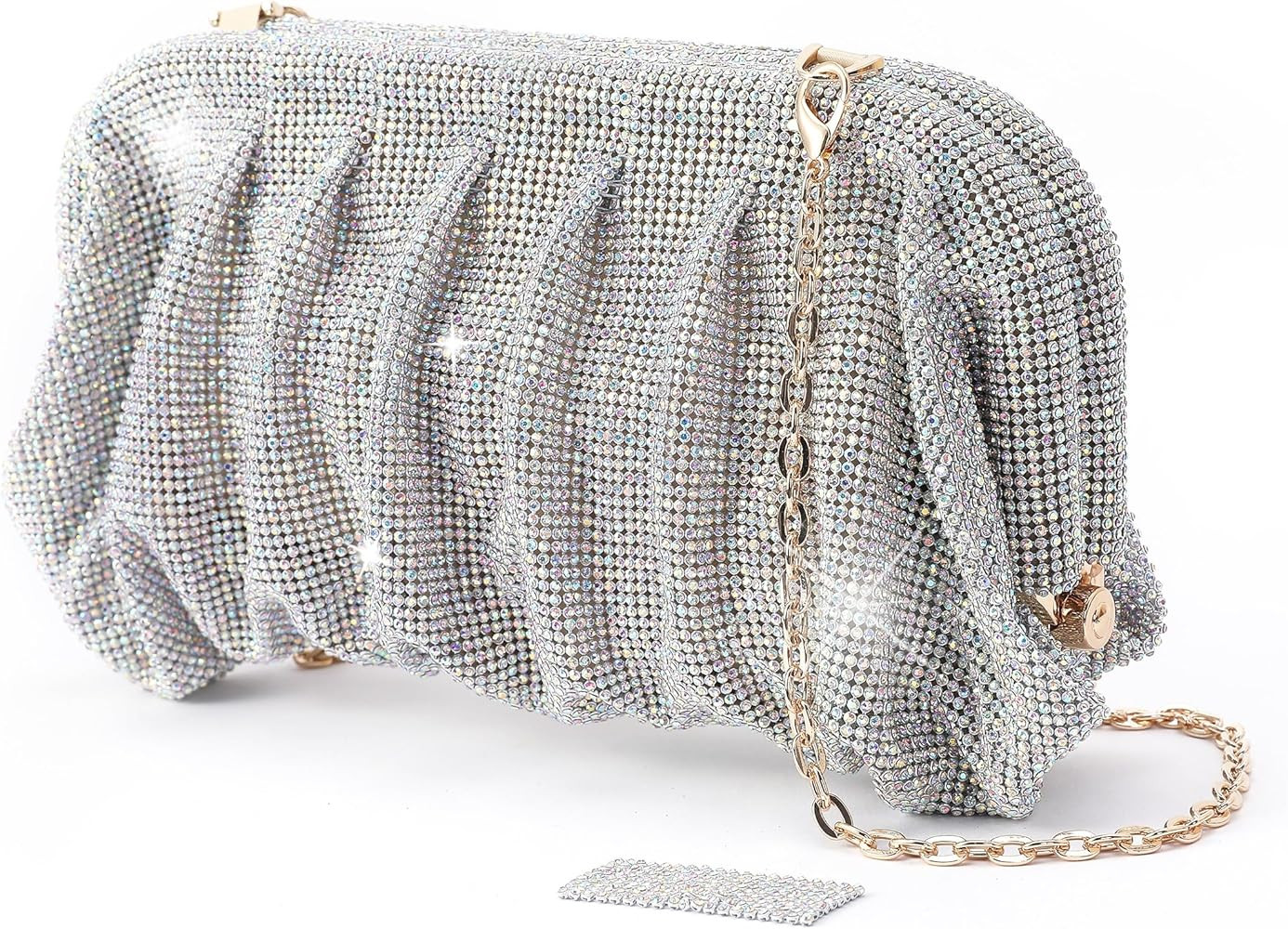 Rhinestone Clutch Purses for Women,Dumpling Bag,Chic Sparkle Evening Purses for women Mini Clutch... | Amazon (US)