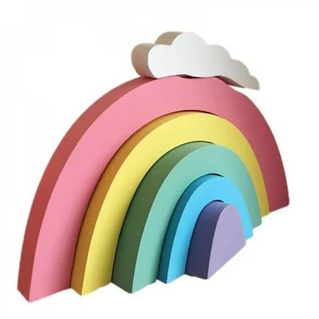 Promotion Clearance INS Wooden Rainbow Nursery Room Decor Kids Room Rainbow Decor Building Blocks No | Walmart (US)