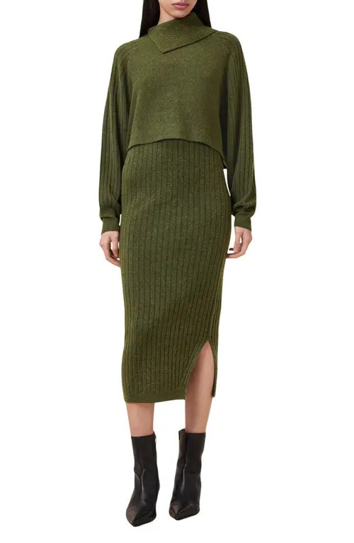 AllSaints Margetta Long Sleeve Sweater & Dress Set in Moss Green at Nordstrom, Size Small | Nordstrom