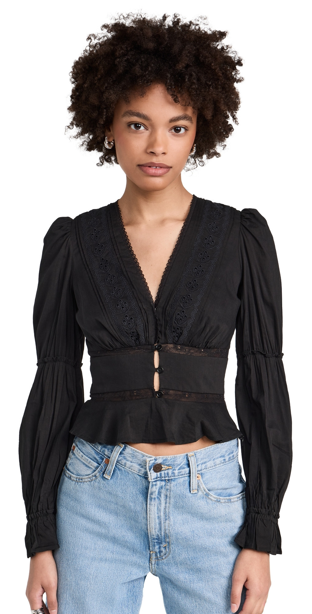Reformation Meadowlark Top Black 6 | Shopbop