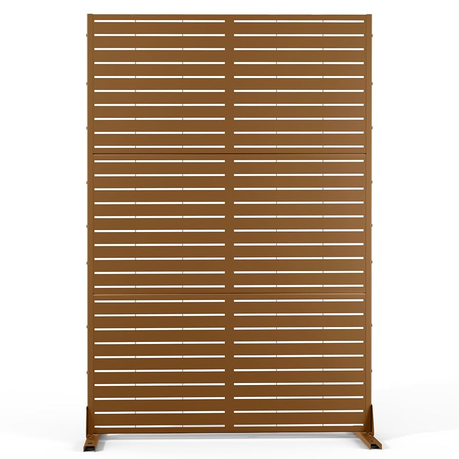 Metal Privacy Screen Outdoor 72" H×47" W, Freestanding Decorative Privacy Screen for Balcony Yar... | Amazon (US)