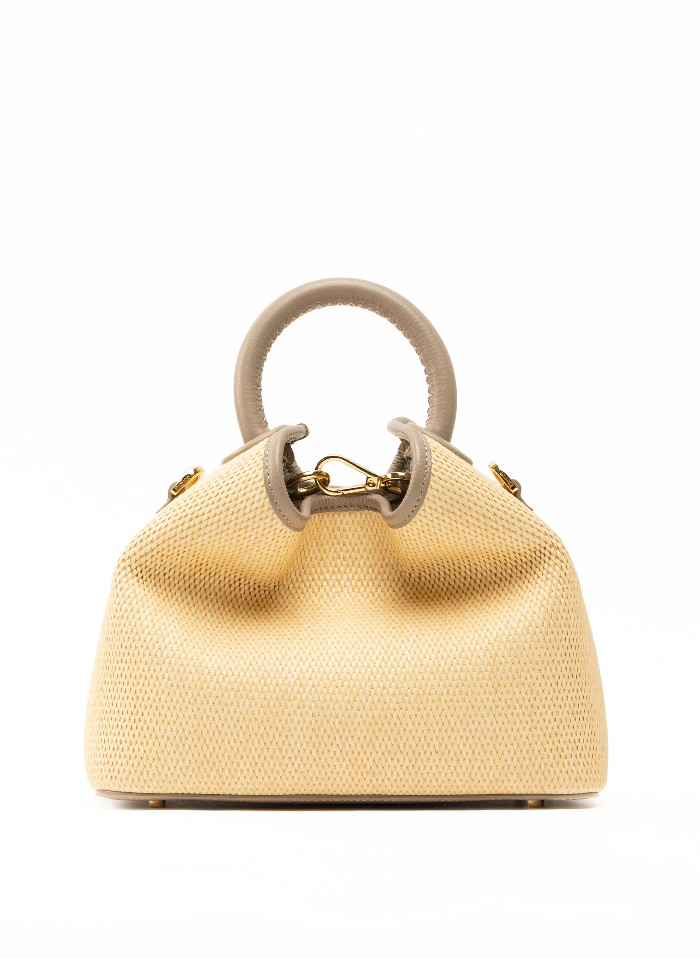 Baozi Raffia/Leather Natural/Taupe - Raffia Bag for Summer - Elleme | Elleme
