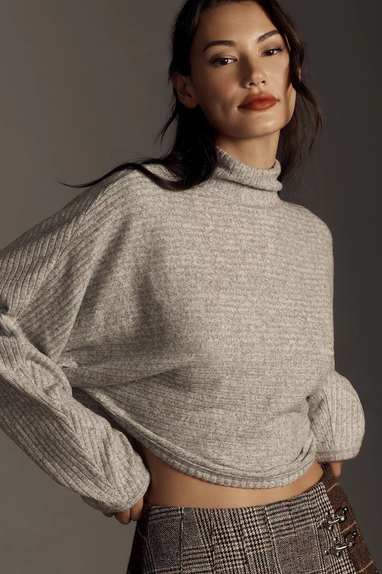 Pilcro Cozy Ribbed Turtleneck Batwing Pullover | Anthropologie (US)