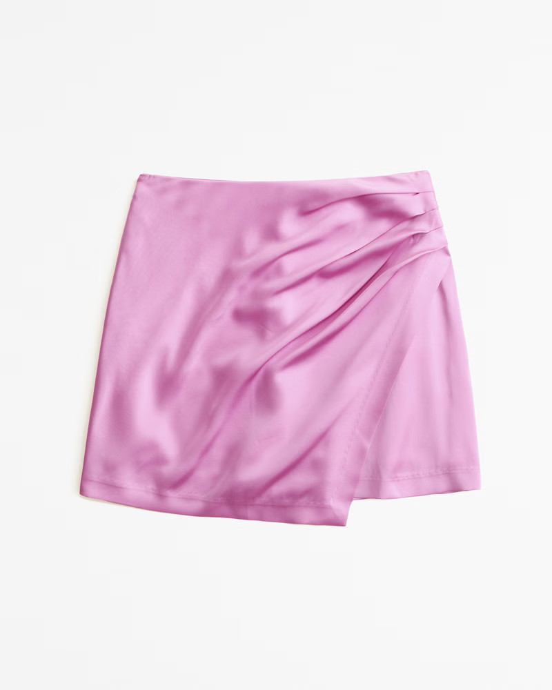 Satin Draped Mini Skort | Abercrombie & Fitch (US)