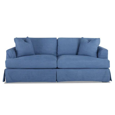 Lucia Recessed Arm Slipcovered Sofa with Reversible Cushions | Wayfair North America