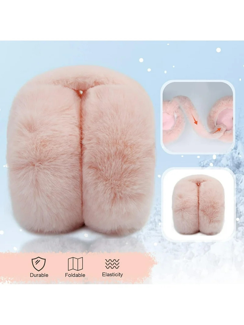 Fluffy Ear Muff for Women Plush Foldable Earmuffs Kids Winter Earmuffs Girls Boys Cold Weather Ea... | Walmart (US)