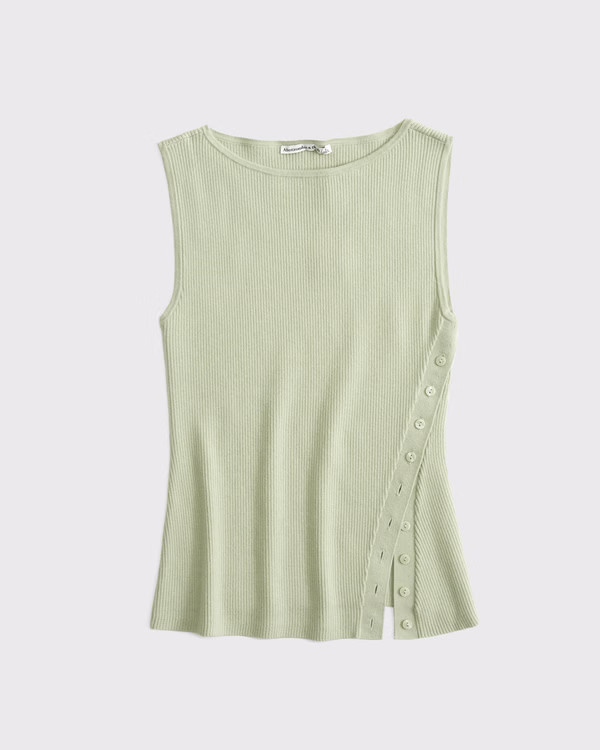 Asymmetrical Button Sweater Tank | Abercrombie & Fitch (US)
