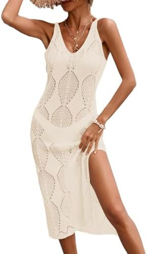 BreathSunny Womens Swimsuit Beach Cover Up Crochet Bathing Bikini Mesh Knit Coverups Vacation Res... | Amazon (US)