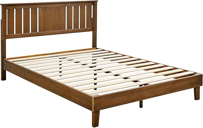 Amazon Basics 12-Inch Solid Wood Platform Bed with Headboard, Full | Amazon (US)