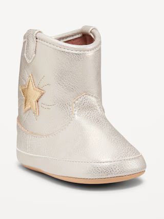 Shiny Metallic Embroidered Western Booties for Baby | Old Navy (US)
