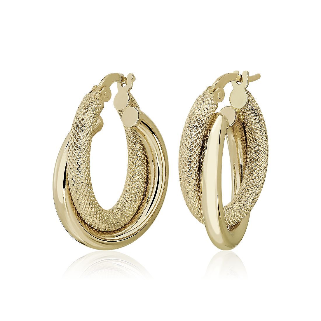 Double Hoop Earrings in 14k Italian Yellow Gold | Blue Nile | Blue Nile