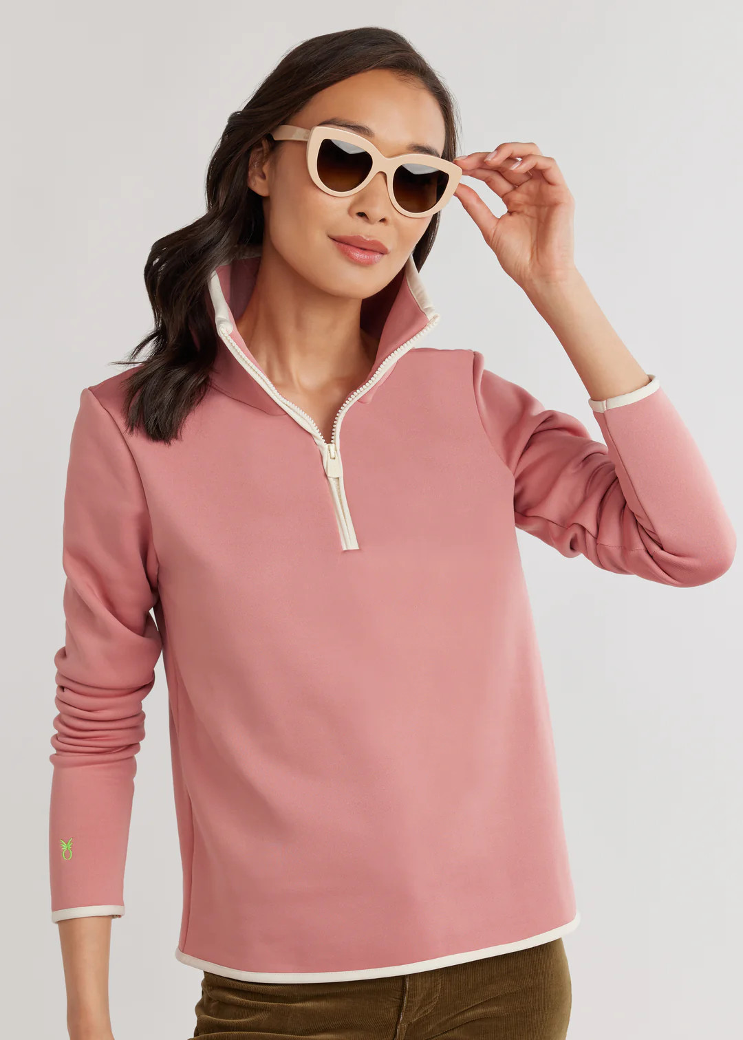 Chapel Hill Pullover in Power Stretch (Dusty Rose) | Dudley Stephens