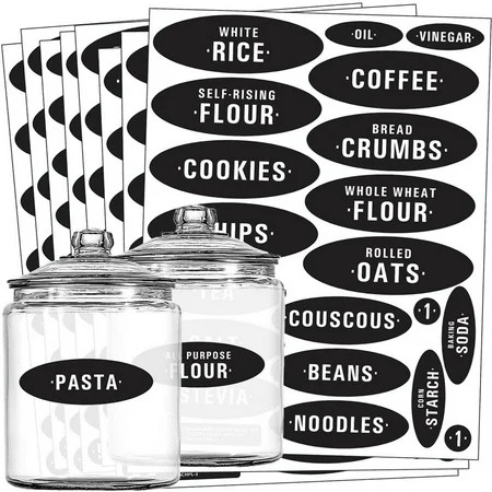 158x Chalkboard Label Sticker for Pantry Food Storage Organizer Jar Container | Walmart (US)