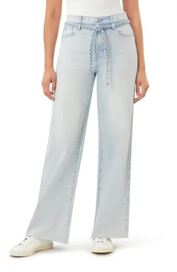 Kensie Carla Belted Wide Leg Jeans in Perth at Nordstrom Rack, Size 4 | Nordstrom Rack