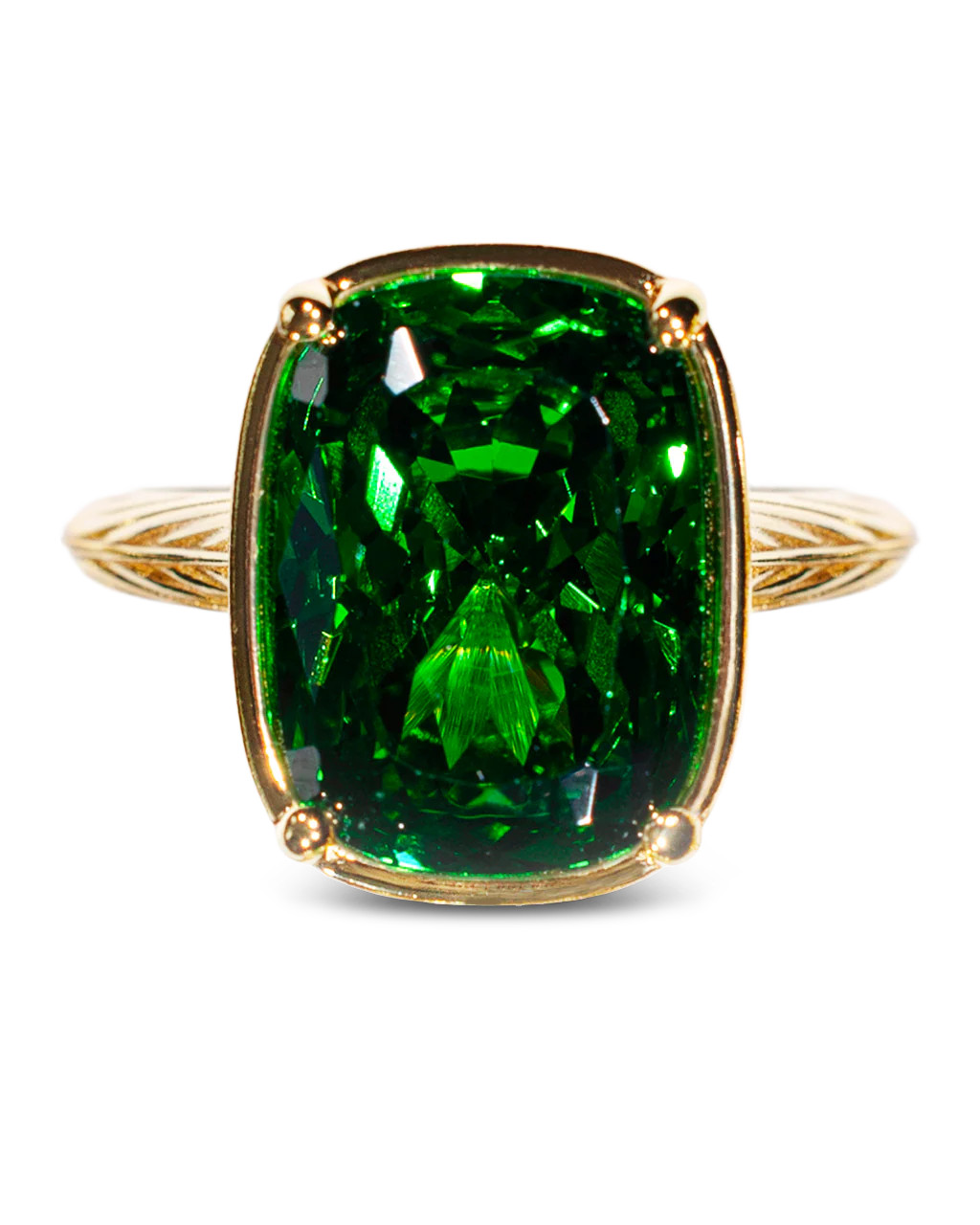 Sterling Silver Elongated Cushion Emerald CZ Cocktail Ring | Sterling Forever