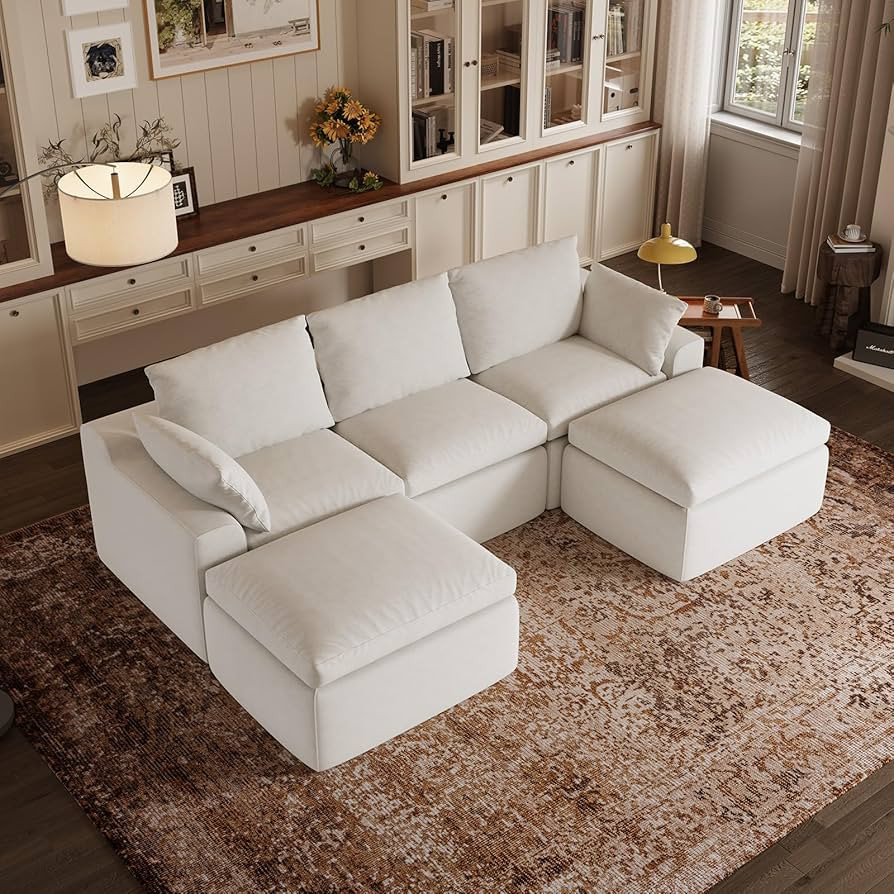 Novilla 104.3" Modular Cloud Couch, Modern Sectional Sofa with Smarts Coil\u00ae Support, Chenill... | Amazon (US)