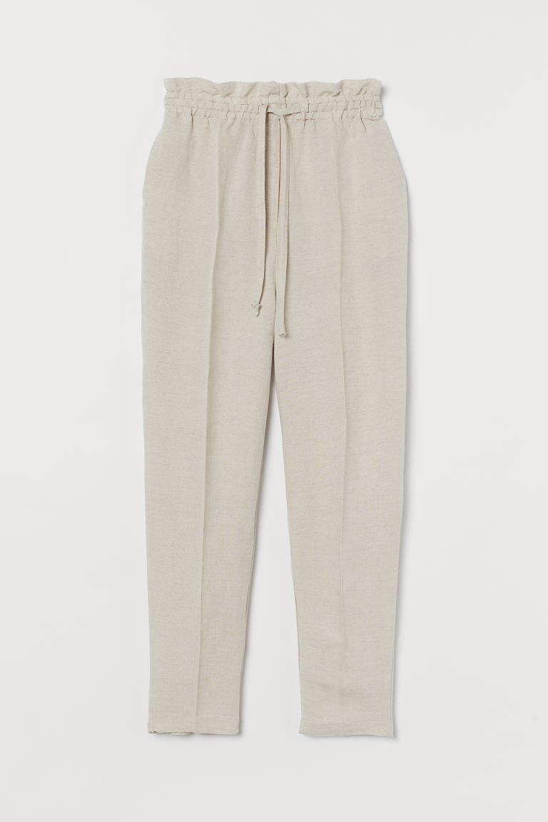 Pull-on linen-blend trousers | H&M (UK, MY, IN, SG, PH, TW, HK)