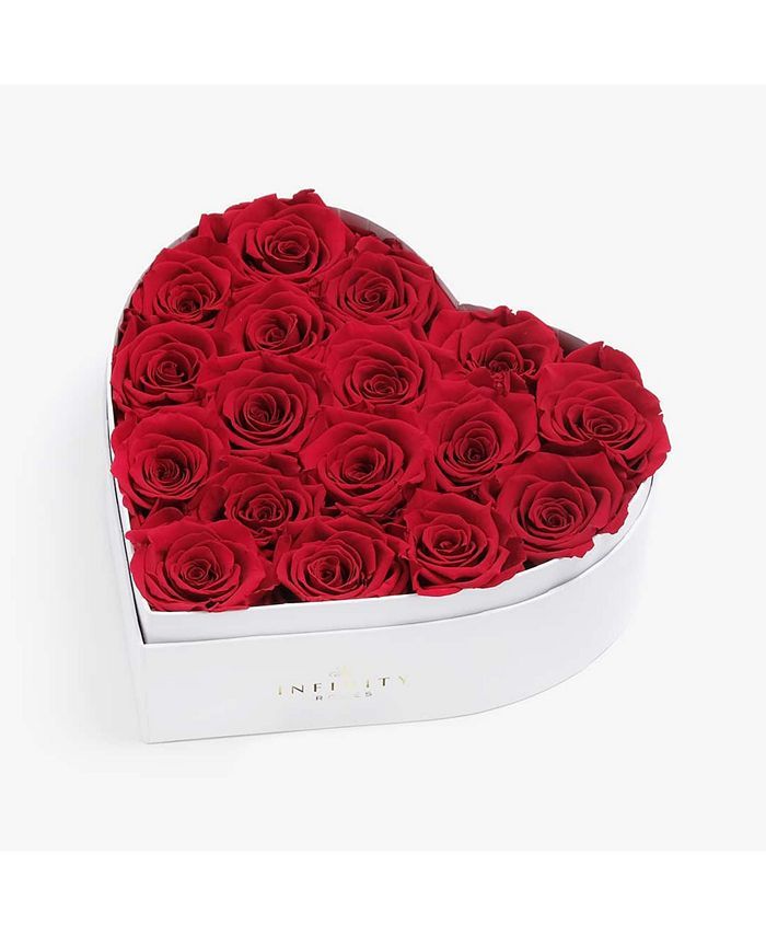 Infinity Roses Heart Box of 17 Red Real Roses Preserved to Last Over a Year & Reviews - All Live ... | Macys (US)